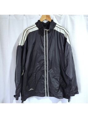 Kewl Men’s Large Black Windbreaker Jacket Mesh Lined Zip Vents Pockets Nylon